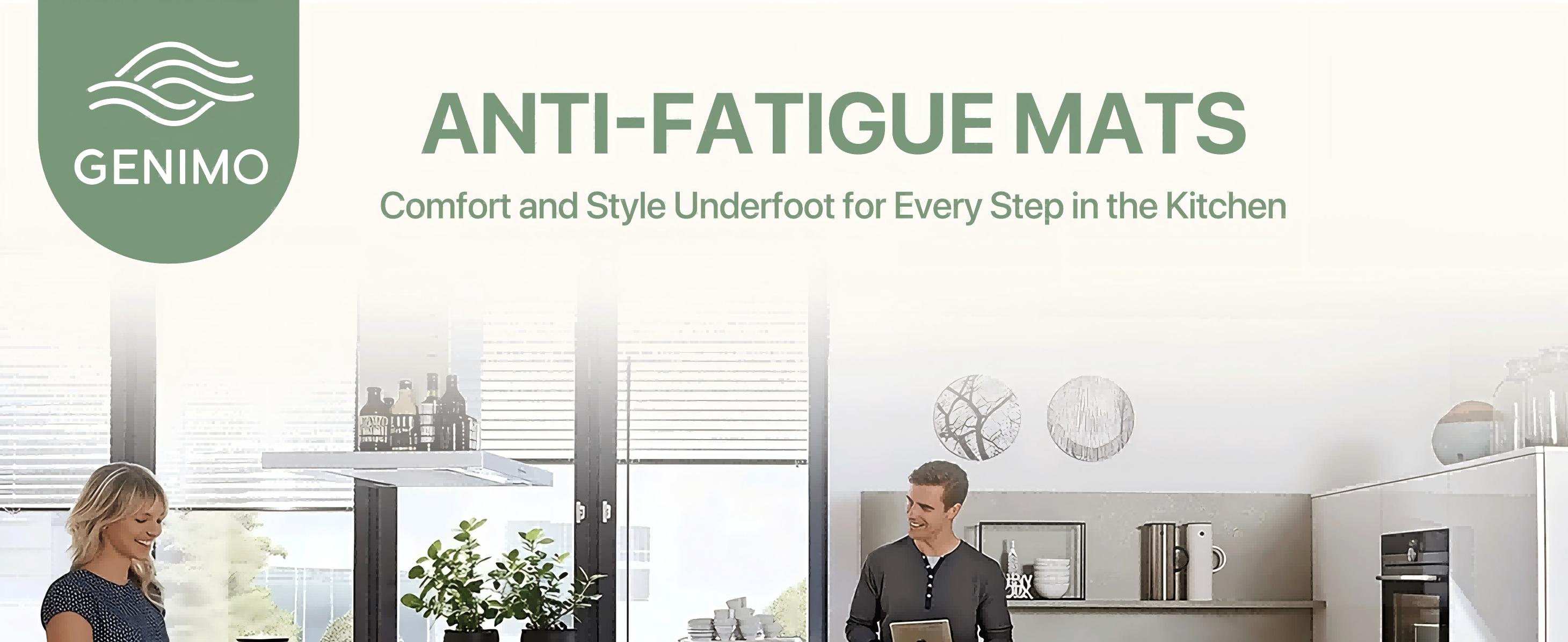 GENIMO Kitchen Mats for Floor 2PCs, Washable Anti-Fatigue Mat for Cushioned, Waterproof Kitchen Runner, Pet Friendly Rug Comfy Rug, Non Slip Ergonomic Comfort Standing Mat for Home, Runner, Office, Sink, Laundry