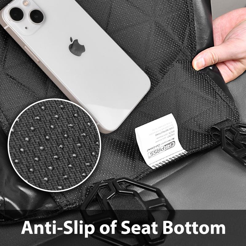 CAR PASS Oxford Bling Diamond Car Seat Covers 2 Front Interior Sets, Waterproof Shining Glitter Sparkly Crystal Universal Armrest Fit 95% Automotive Truck SUV Cute Women Girl, Black Red Rhinestone