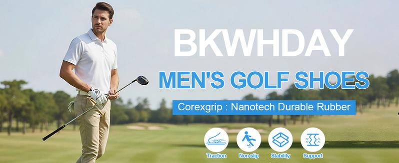 Golf Shoes Mens Waterproof Professional Outdoor Spiked Golf Cleats for Men