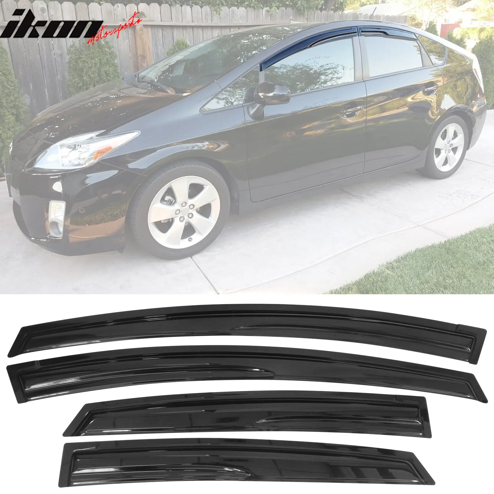 Fits Toyota Prius 2010-2015 Mugen Style Smoke Tinted Acrylic Window Visor