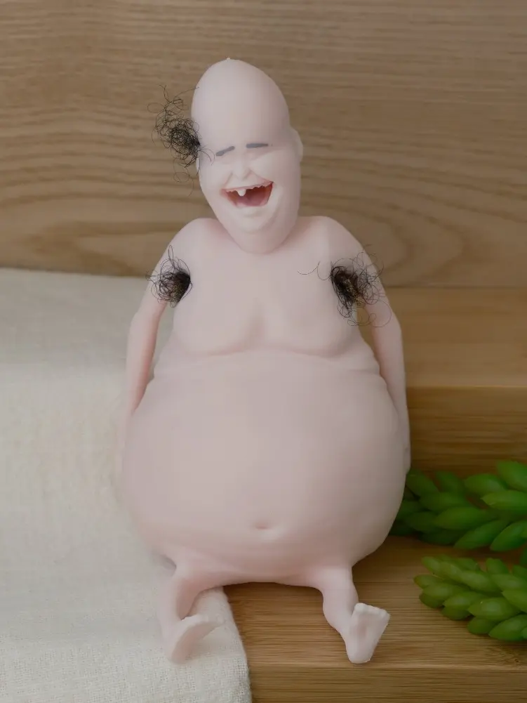 All Natural Hairy Rene Themugly Doll - Squishy and Deformable Funny Toy for Stress Relief! Perfect for Kids & Adults for Instant Smiles.