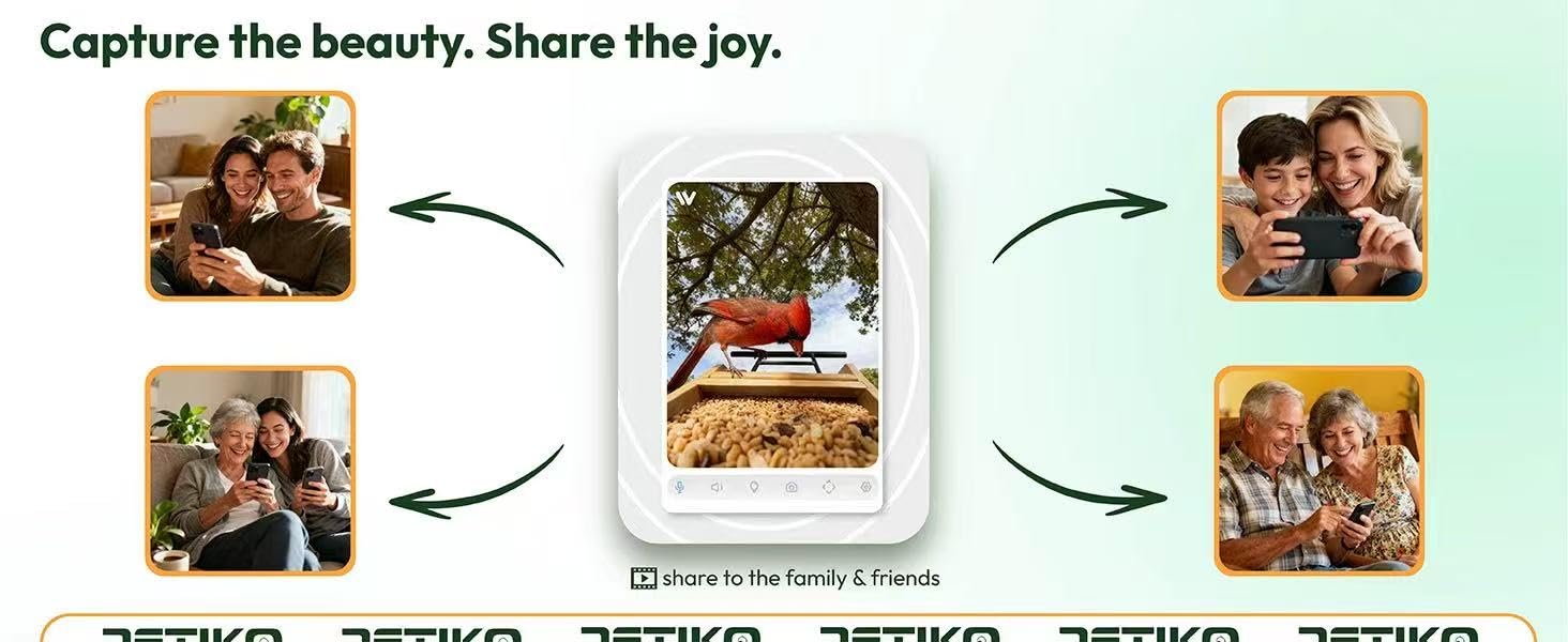 DETIKO Bamboo Bird Feeder with Camera, 2K HD, Auto AI Identify 2800+ Birds, Solar-Powered, Night Vision, Real-Time Alerts, Family/Friend Sharing, Gift for Nature Lovers DETIKO Bamboo Bird Feeder with Camera, 2K HD, Auto AI Identify 2800+ Birds, Solar-Powered, Night Vision, Real-Time Alerts, Family/Friend Sharing, Gift for Nature Lovers