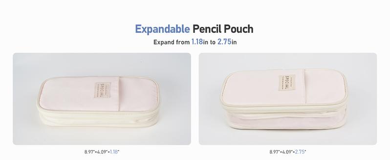 Four Candies 39 PCS Aesthetic School Supplies with Cute Pen Case, 12 Pastel Highlighters, 5 Black Ink Gel Pens, 6 Mechanical Pencils Set 0.5 & 0.7 mm for Students Stationary College Essentials, Ideal Christmas Gift for Women Kids Green/Pink