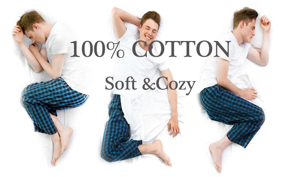 MoFiz Men's Pajama Pants Ultra Lightweight Pjs Bottoms Sleepwear Bottom Pants With Pocket Drawstring 3-Pack