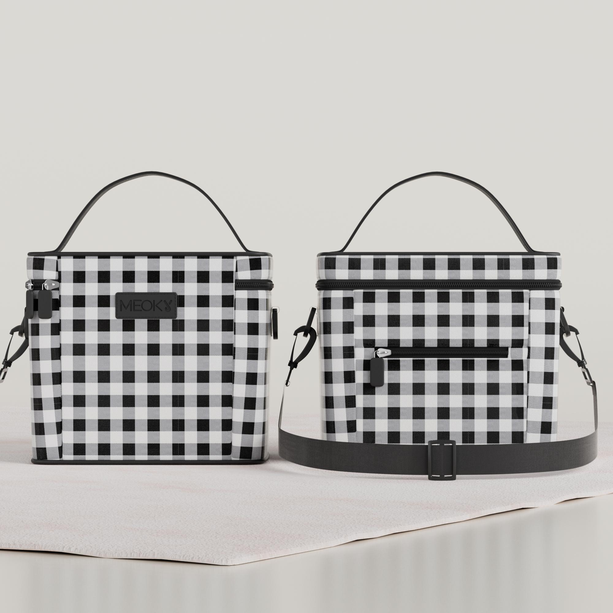 【Meoky】Insulated Lunch Bag, Double-Layer Large-Capacity Portable Lunch Tote,Detachable Shoulder Strap & Top Handle,Leak-Proof, Water-Resistant, Reusable for Work or School