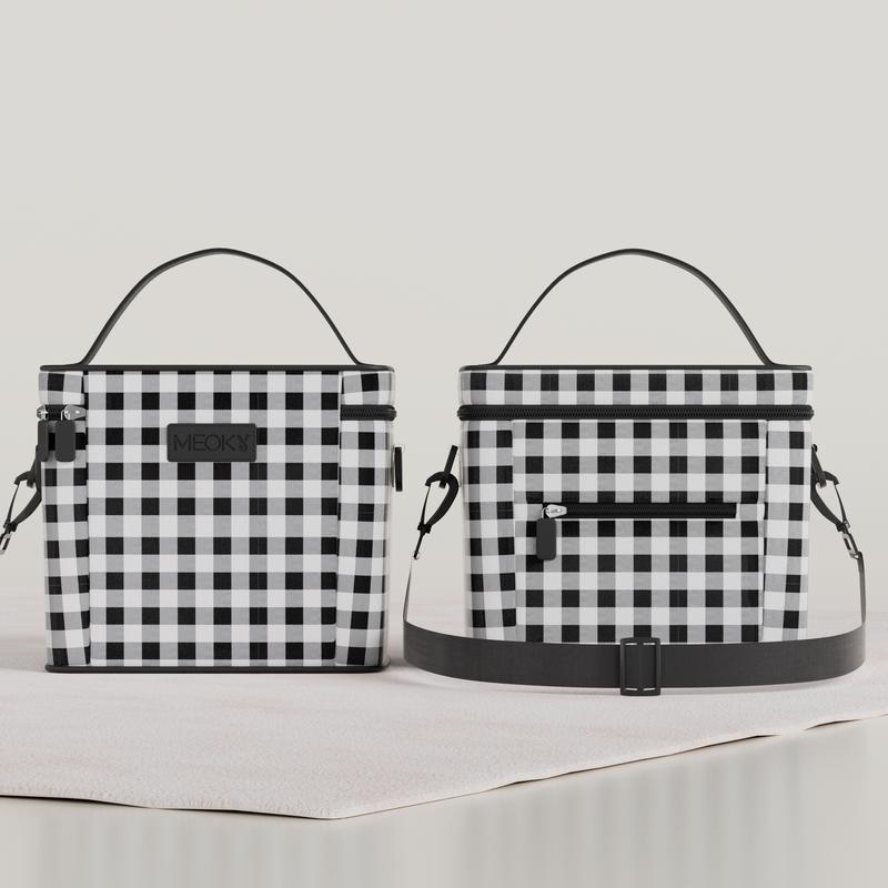 【Meoky】Insulated Lunch Bag, Double-Layer Large-Capacity Portable Lunch Tote,Detachable Shoulder Strap & Top Handle,Leak-Proof, Water-Resistant, Reusable for Work or School