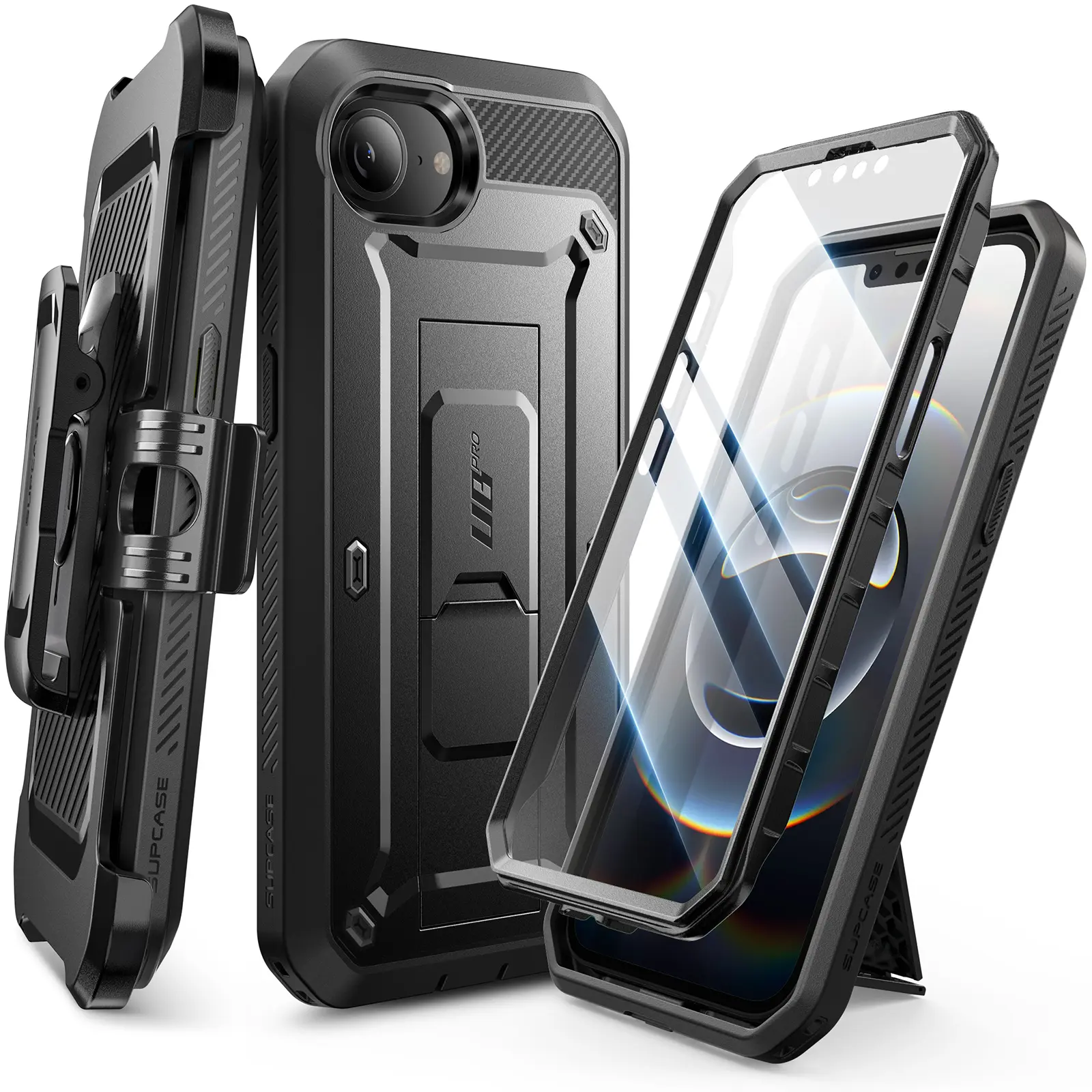 SUPCASE Unicorn Beetle Pro Outdoor Rugged Shockproof TPU Smartphone Cover for iPhone 13-16 Series Multi-Model, Full Body Cellphone Casing with Built-in Screen Protector, Stand, Clip (Landscape-Ready)