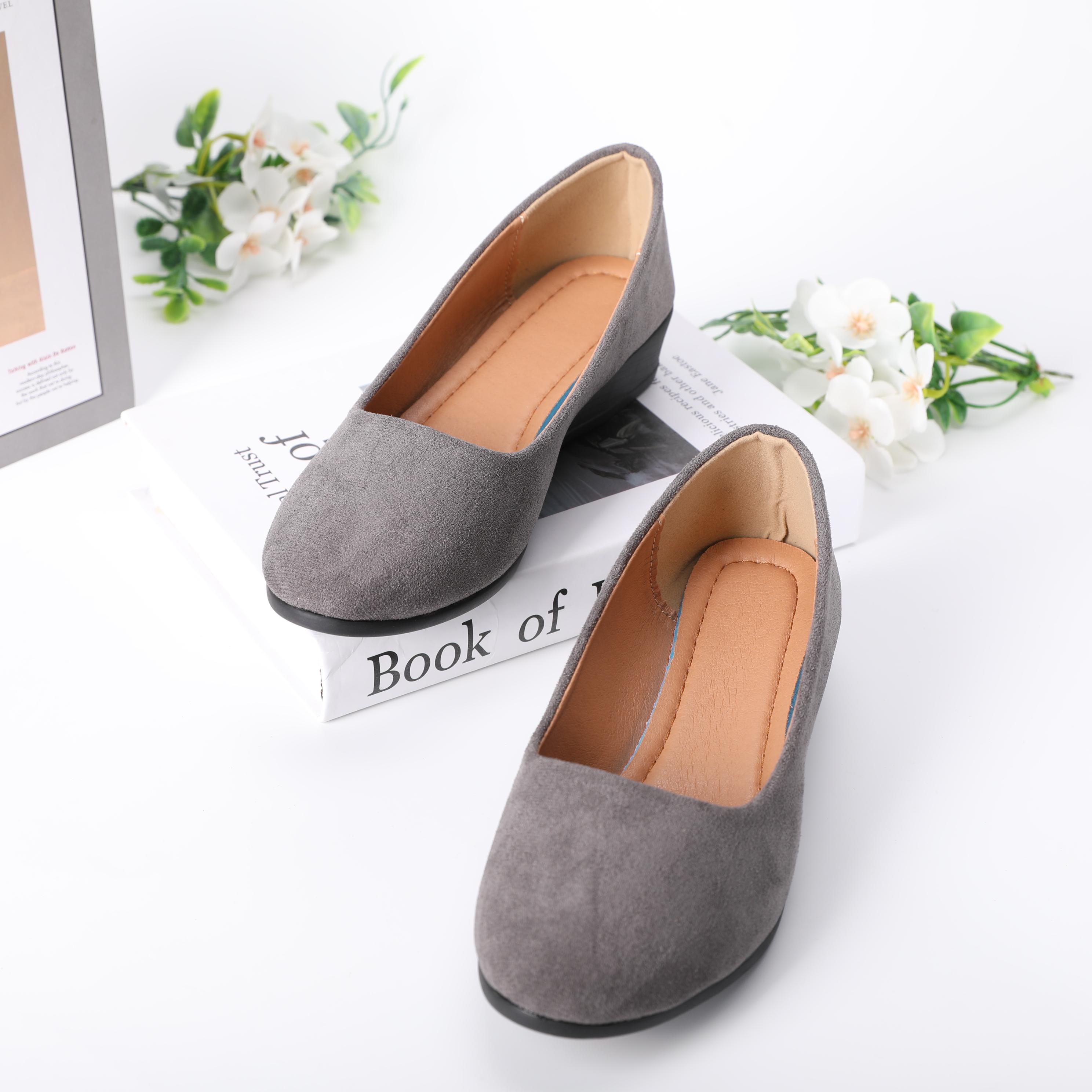 Women's Black Wedge Heels Work Shoes - Wide Fit Waterproof Rain Suede Pumps Round Toe Elegant Comfortable Insole Shallow Mouth Heeled Footwear Office Shoes for Women