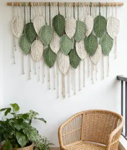 Bohemian Hand-Woven Leaf Tapestry