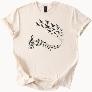 Blackbird Music Notes T Shirt Beatles Inspired Graphic Tee Bird Song Shirt trending top