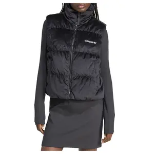adidas Womens Regen Velvet Down Vest Athletic Outerwear Casual - Black