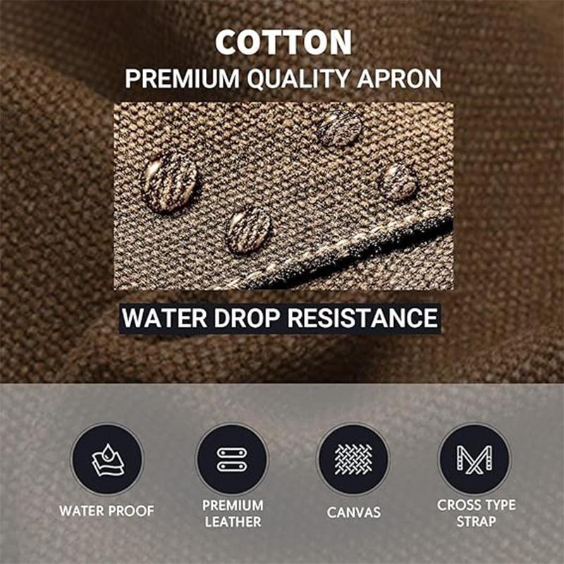 【FaddishDeal】Multi-pocket canvas work apron, tool front with adjustable cross back strap, practicaltool for gardening.