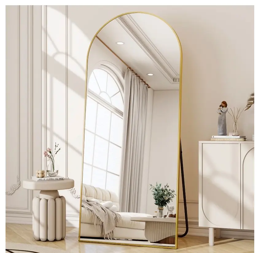 71"x26" Arched Full Length Mirror Floor Mirror Full Body Standing Mirror, Gold