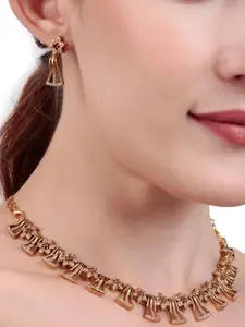 Temple Bell Charm Choker Necklace and Earring Set