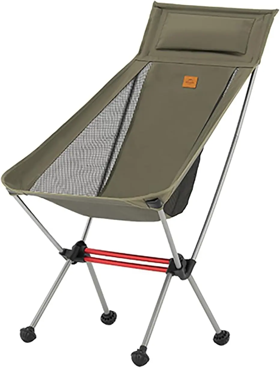 Naturehike Portable Camping Folding Chair - 330lbs Heavy Duty, 7075 Aluminum Frame, Compact Lightweight Foldable Backpacking Chair with Anti-Sinking Ft, 600D Oxford Fabric, Mesh Sides for Hiking, Beach, Beach Chairs