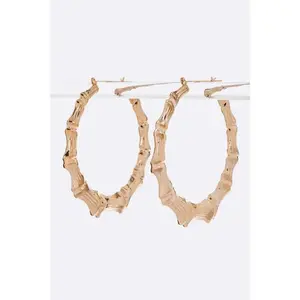Large Bamboo Hoop Earrings