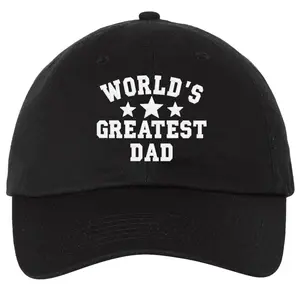 WORLD'S GREATEST DAD Embroidered Dad Hat | Low Profile Soft Cotton Baseball Dad Hats for Men