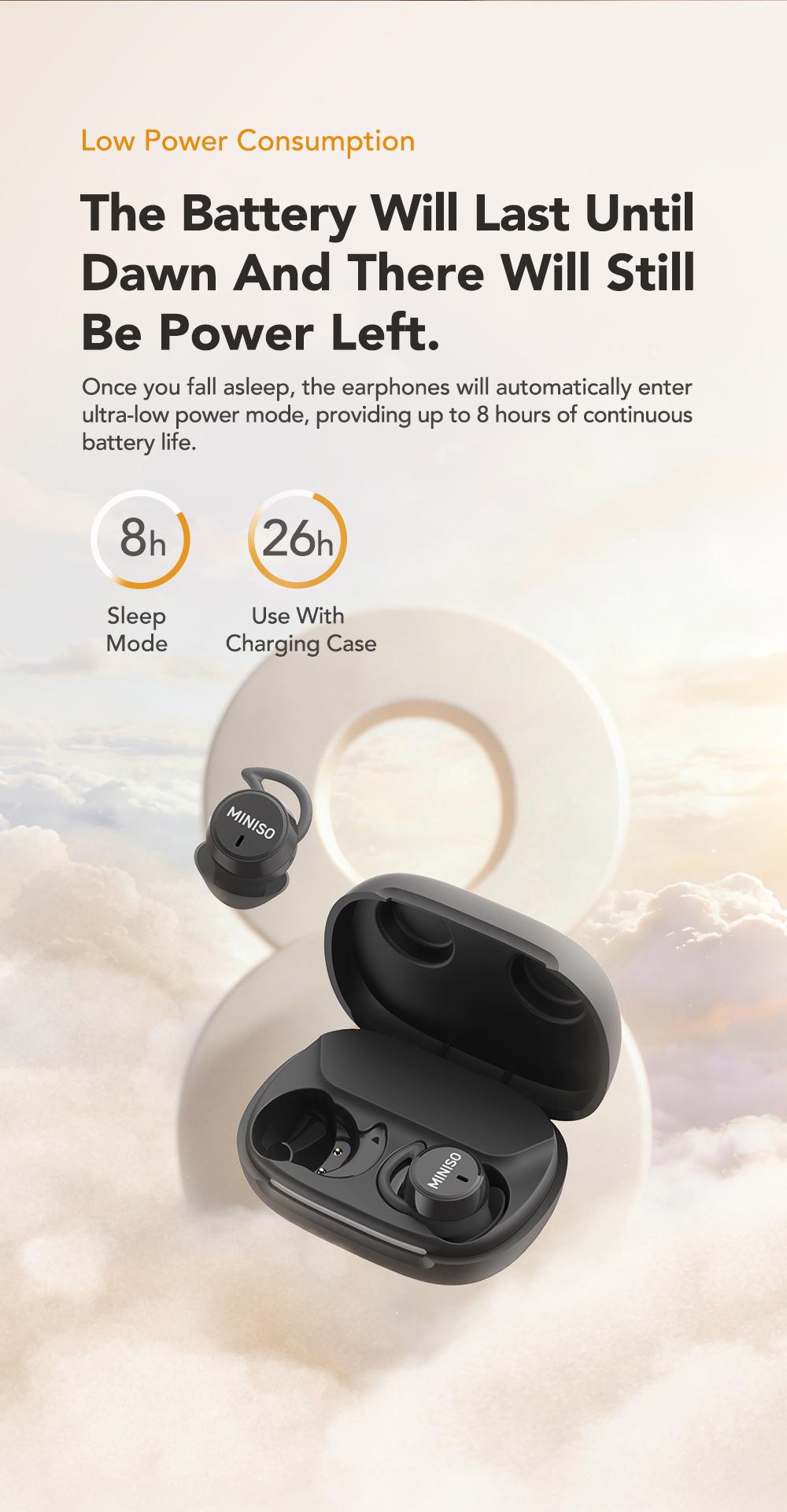 MINISO MS217 Wireless Earbuds Bluetooth 6.0 Headphones, Sleep Earbuds, Waterproof Wireless Earphones, Mini Invisible In Ear Earbuds, Suitable for Office, Sports, Sleeping, Study and Audio Calls, Built in Microphone, Gaming Bluetooth Headphones