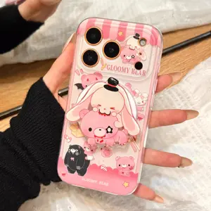 Gloomy Bear Bunny Magnetic Phone Grip, Easter Gift For Her, Cute Griptok, Kawaii Magsafe Kindle Grip, Book Lover sticky mount Pastel Egg Foldable Wireless Flower-Shaped Multi-Functional Stand accessories holder