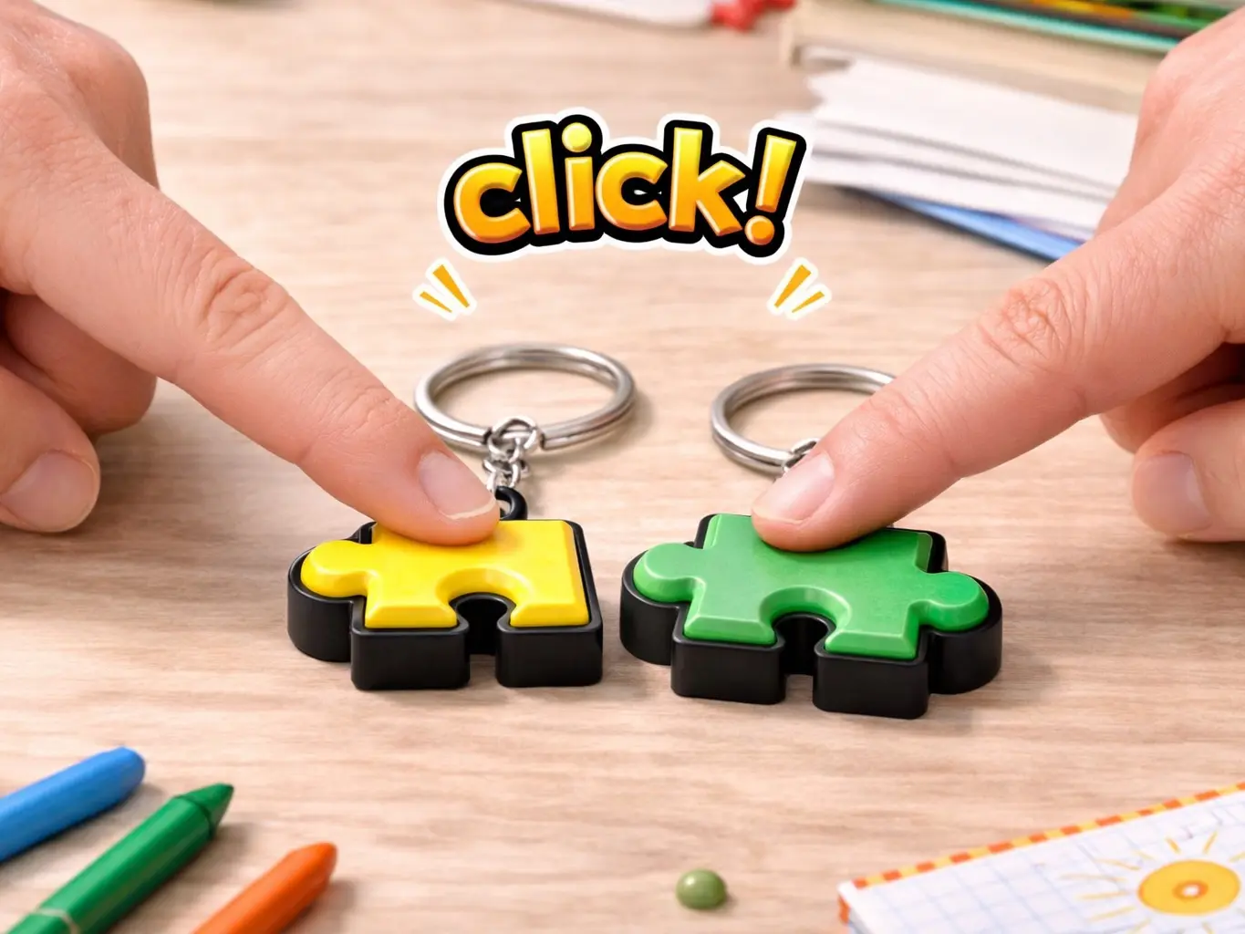 2-Pack 3D Printed Chick-Shaped Mini Click Puzzle Piece Fidget Toys, Interactive Stress Relief Gadget for School, Mini Gifts for Ages 8+