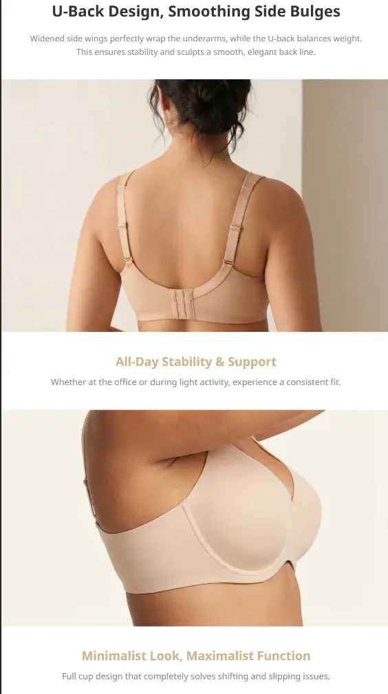 Product Introduction of HSIA Joan Comfortzone Plus Size Soft Unlined T-Shirt Full Coverage Unpadded Underwire Minimizer Bra Everyday Bra Womenswear SpringStatements 10