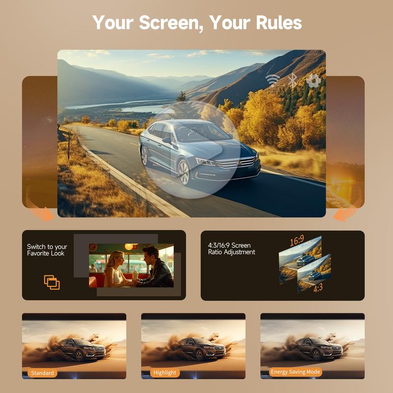 420ANSI HY310X Projector Auto Focus & Keystone With 4K Videosource Supported Full HD 1080P Android 11 Built-in 5W Speaker BT5.2 for Outdoor Theater Stand Mini Portable Projector