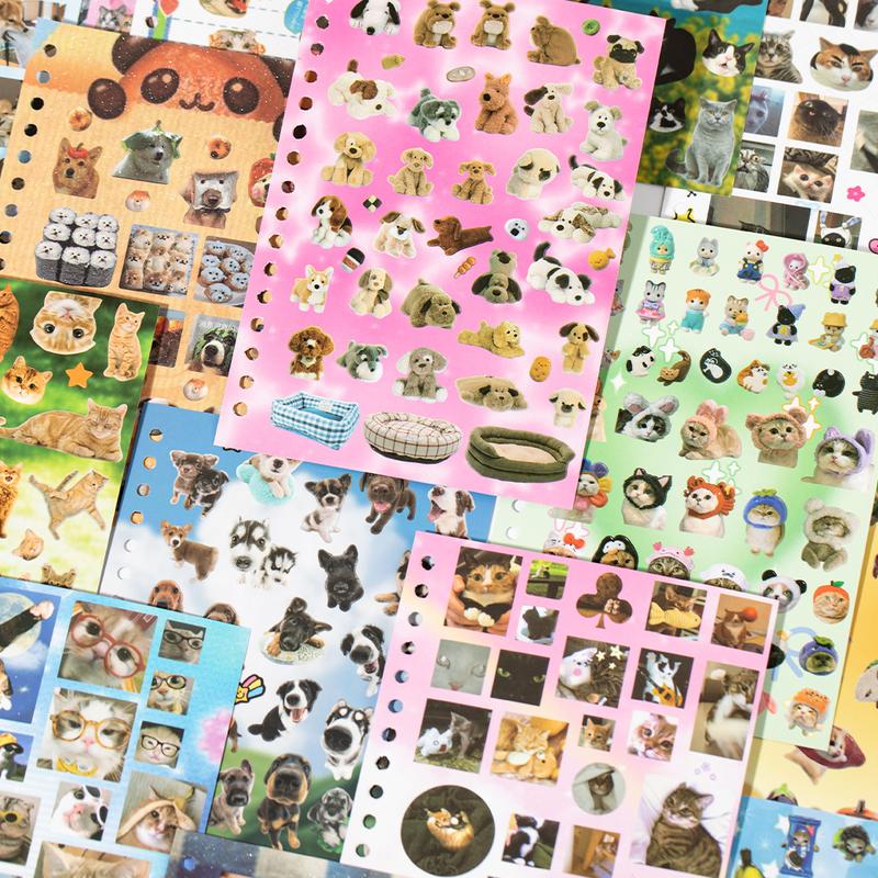 2 Styles Cute Pet Sticker Book – 30 Sheets, 800 Pcs Stickers per Style, Cat & Dog Aesthetic Stickers for Scrapbooking, Journaling, DIY Crafts, Kawaii Planner Stickers, TikTokShopJumpstartSale