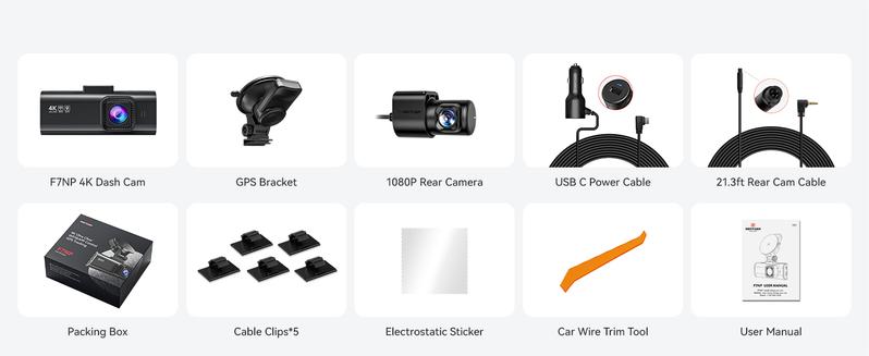 REDTIGER Dash Cam Front Rear, 4K/2.5K Full HD Dash Camera for Cars, Included 32GB Card, Built-in Wi-Fi GPS, 3.16” IPS Screen, Night Vision, 170°Wide Angle, WDR, 24H Parking Mode(F7NP) Holiday Haul