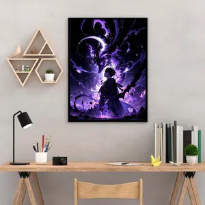 Sung Jin Woo Poster, Solo Leveling Manga Wall Art, Epic Power Unleashed, Shadow King Home Decor, Gift for Fans_Poster