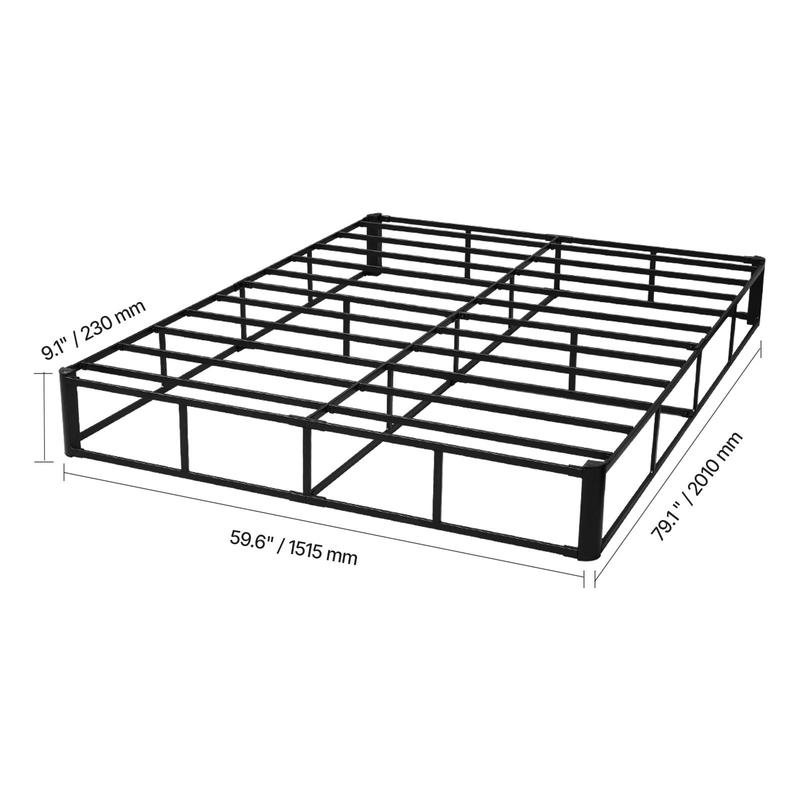 VEVOR Box Spring,  Queen Size Bed Frame with Washable Fabric Cloth, Heavy Duty Metal Frame for Queen Bed, 9 in Mattress Foundation, 3500 lbs Max Weight Capacity, Easy Assembly, 79.1L x 59.6W x 9.1H in