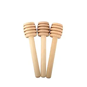 Wooden Honey Dipper Sticks, 3Pcs Mini Honey Spoon for Honey Jar Dispense Mixing Stirrer