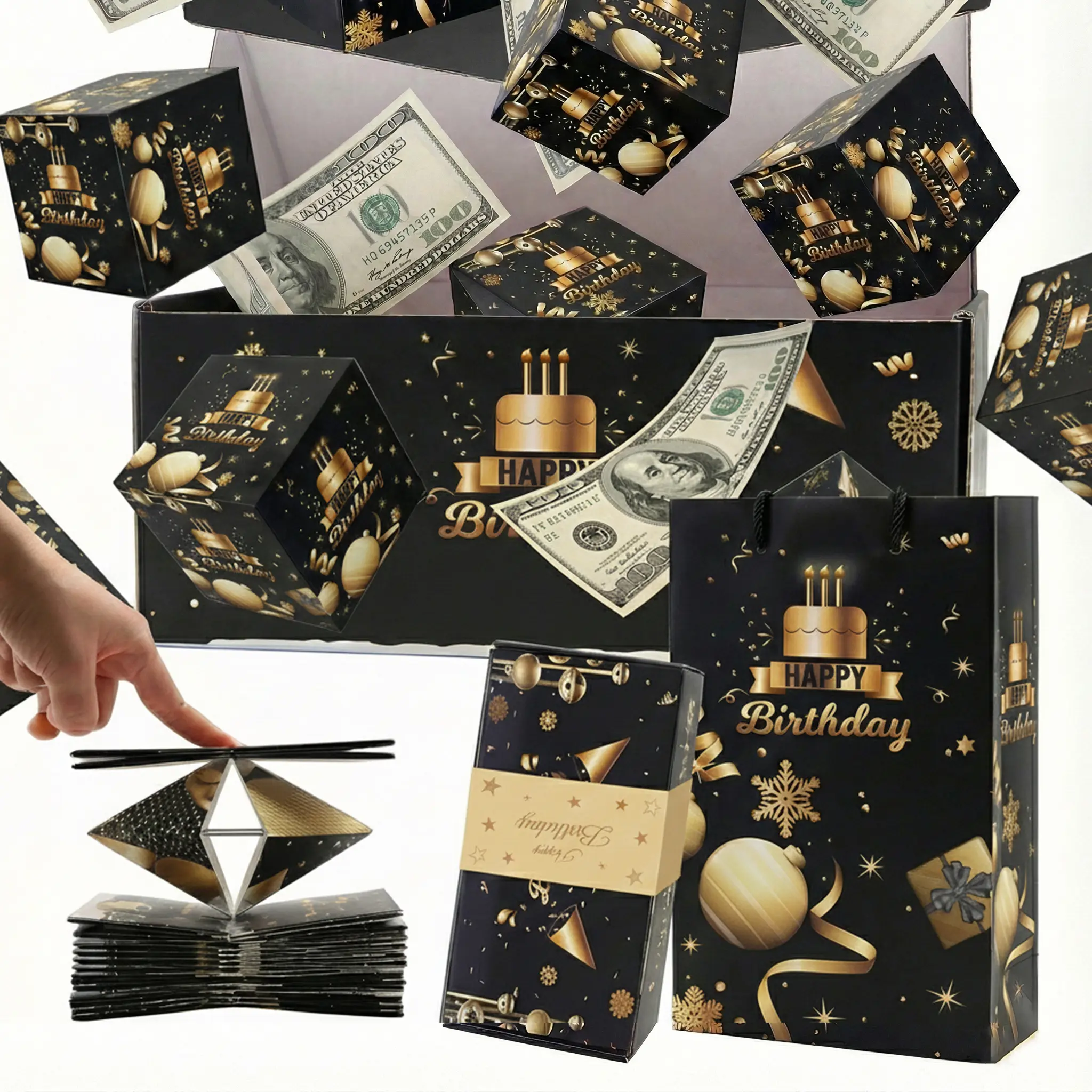Surprise Pop-Up Gift Box, Creative Folding Bounce Red Envelope Box, Luxury Paper Explosion Gift Box for Birthday/Anniversary/Valentine's Day/Proposal