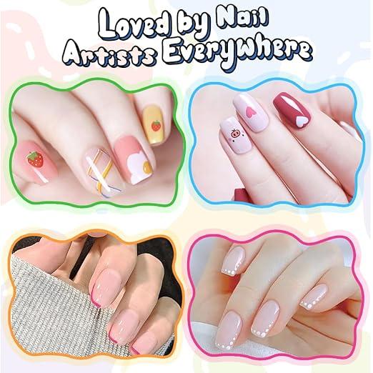 Quick-Dry & Gentle Nail Art Pens - 12 Color Set with 0.7mm Fine Tip, No Shake Formula for Smooth Lines & 3D Art, Smudge-Proof & Easy to Use for Beginners