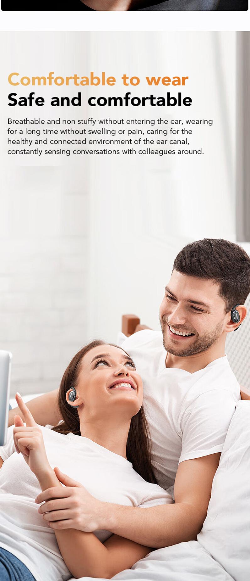 MINISO MS156 Open-Ear Wireless Bluetooth Earphones IPX5 Waterproof High-Fidelity Sound for Outdoor Activities & Daily Use