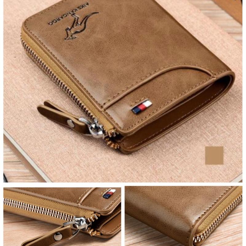 Human RFID Blocking Leather Wallet Credit Card ID Holder Zipper Purse Waterproof