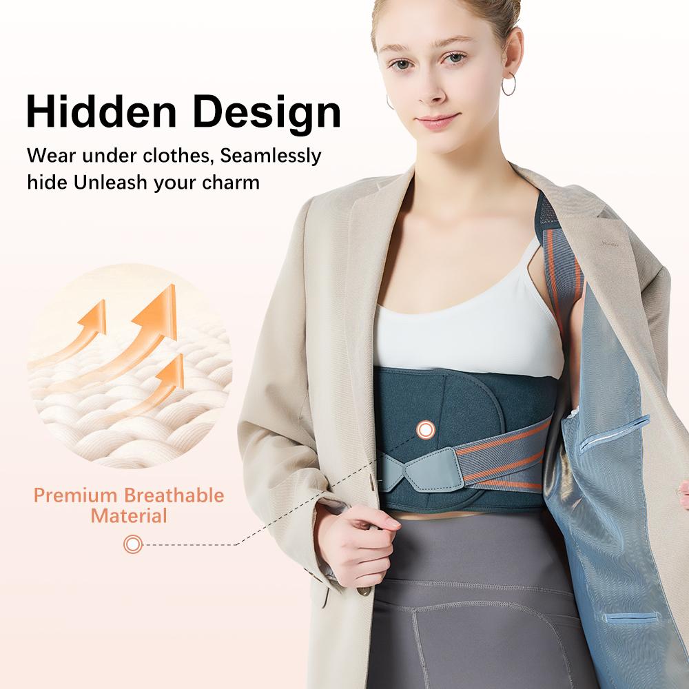 Posture Corrector For Men & Women Back Support [SpringGlowUp] Adjustable Shoulder Straightener Cross Training Belt Removable [2 Aluminum & 4 Acrylic Plates] Healthcare Tool Benefits Fathersdaygift