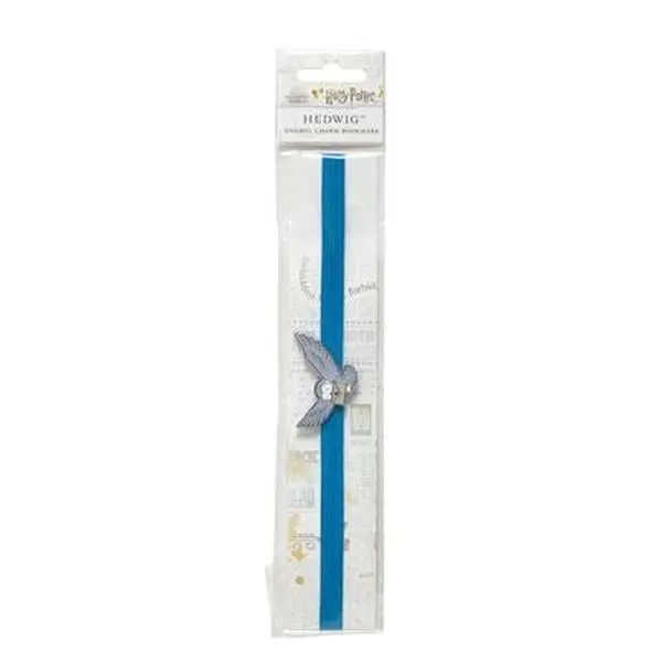 Harry Potter Hedwig Enamel Charm Bookmark - Insight Editions Miscellaneous Print Enameled Accessory, 9.75 inches Durable Metal, Easy-to-Use Elastic Band for Reading