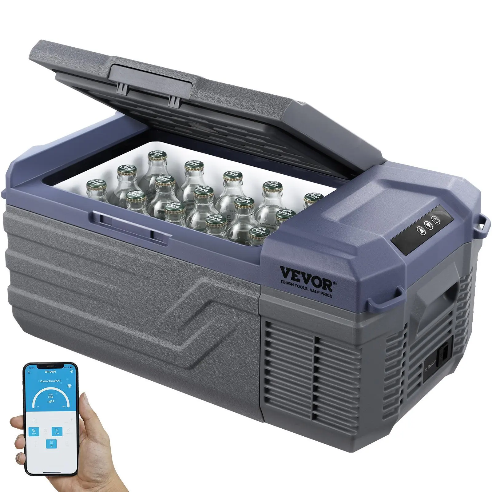 【SummerFinds】VEVOR Car Refrigerator, 12 Volt Car Refrigerator Fridge, 15 L Single Zone Portable Freezer, -4℉-68℉ Adjustable Range, 12/24V DC and 100-240V AC Compressor Cooler for Outdoor, Camping, RV