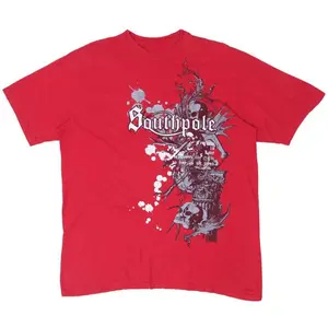 Southpole T-Shirt, Skull Gothic Grunge Graphic Shirt, Y2K Emo Streetwear Tee, Crew Neck, Short Sleeve, Cotton, Gift for Alt Him Her, Men And Womenswear Top