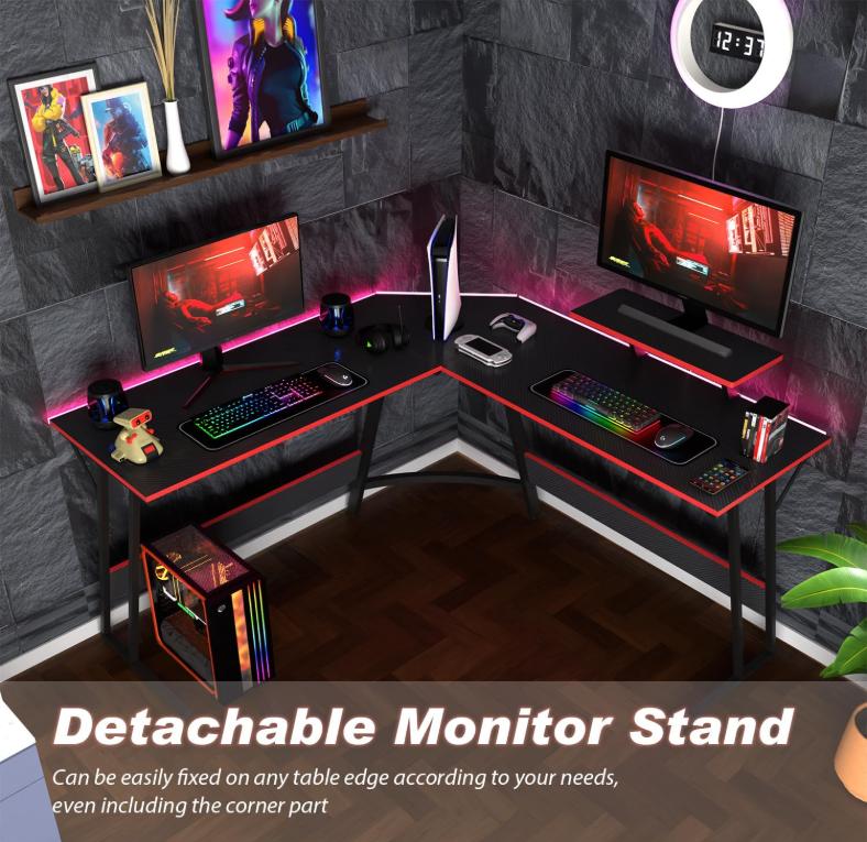 BestOffice L Shaped Desk Corner Gaming Desk Computer Desk with Large Desktop Studying and Working and Gaming for Home and Work Place,White Dual Monitor Stand Adjustable Height Table BestOffice L Shaped Desk Corner Gaming Desk Computer Desk with Large Desktop Studying and Working and Gaming for Home and Work Place,White Dual Monitor Stand Adjustable Height Table