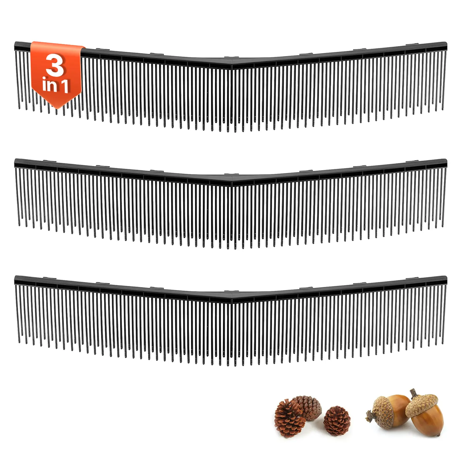 【summerfinds】VEVOR 3 Packs Lawn Sweeper Brush Replacement, Compatible with VEVOR 26 in Lawn & Leaf Collector Sweepers, Yard Sweeper Brush Paddle with Durable V-Shaped Bristles for Easy Grass Leaf Cleanup