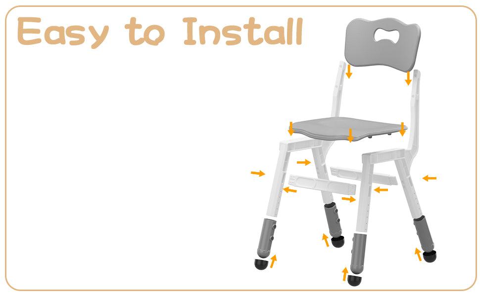 GARVEE Adjustable Toddler Chairs, 3 Height Levels, Plastic Design for Ages 2-8, Available in Grey, Pink, Grayish Blue, and Natural, Perfect for Home, Classroom, Nursery, and Indoor Use (2 Pack) GARVEE Adjustable Toddler Chairs, 3 Height Levels, Plastic Design for Ages 2-8, Available in Grey, Pink, Grayish Blue, and Natural, Perfect for Home, Classroom, Nursery, and Indoor Use (2 Pack)