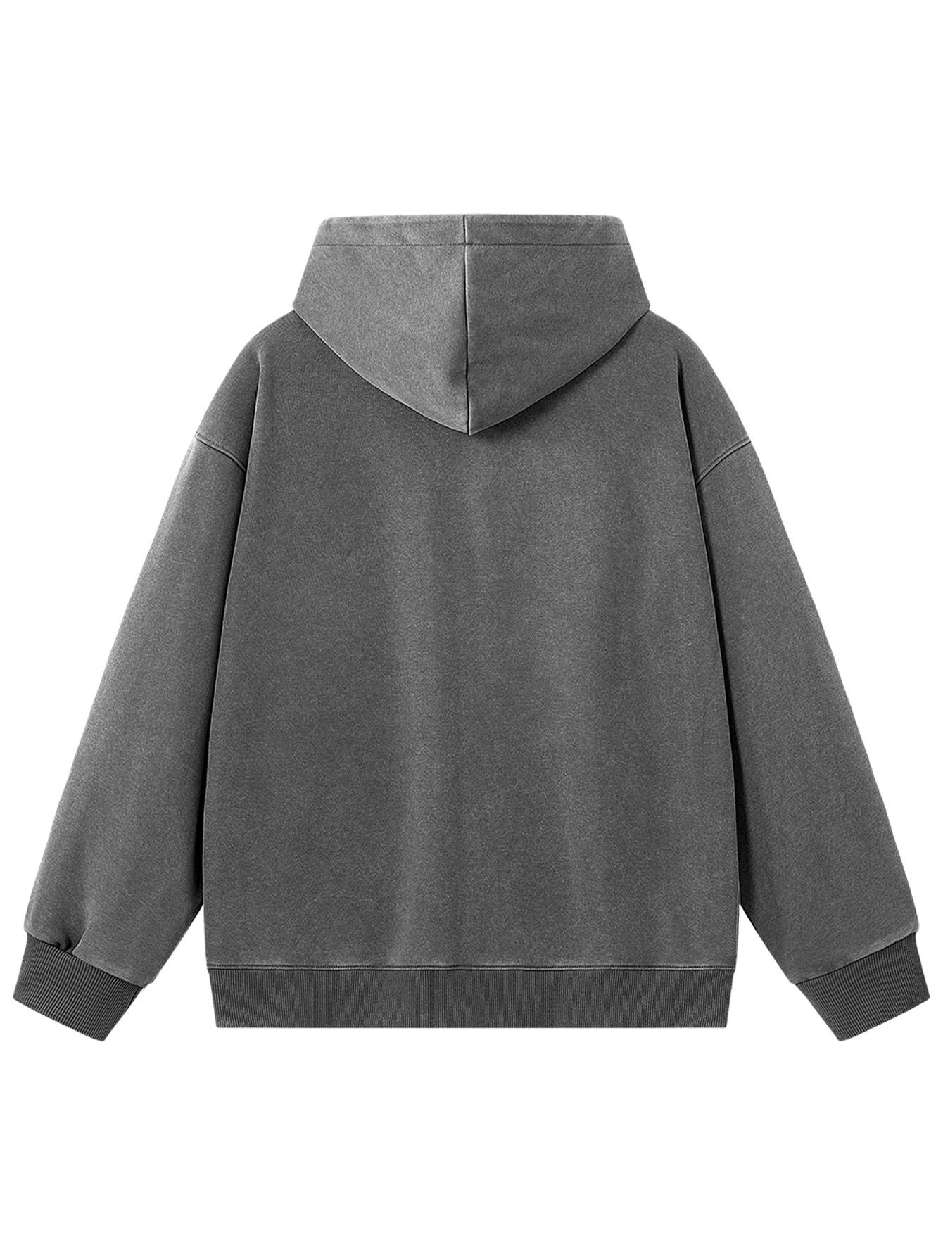 CCCMAI Men's Zip Up Hoodie Vintage Washed Hoodies Streetwear Hooded Sweatshirts Jackets Unisex zip up hoodie， Menswear Soft Casual Stylish Tops Plain Long Sleeve