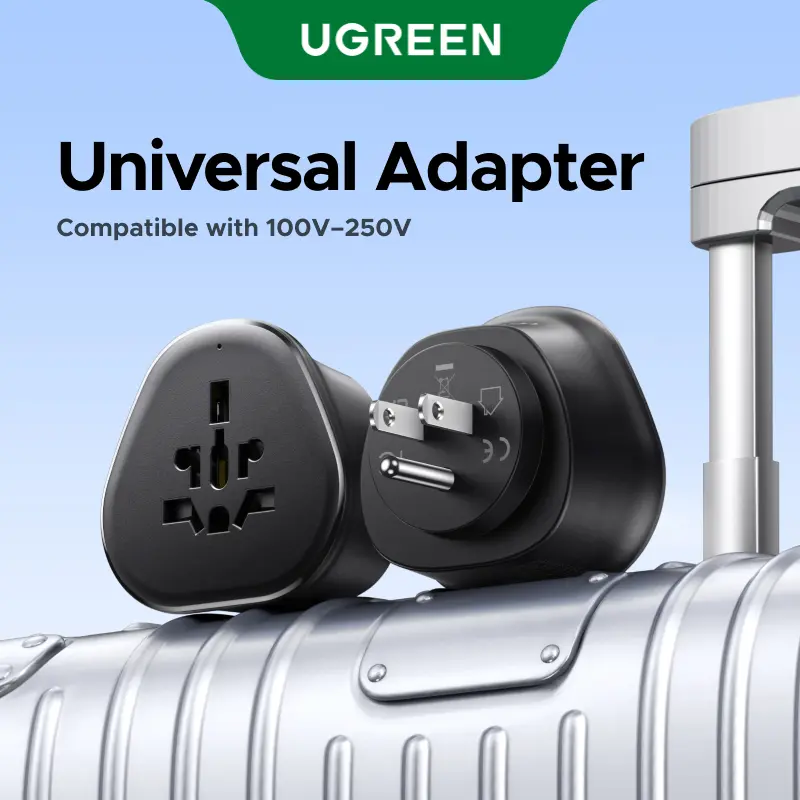 UGREEN US Plug Travel Adapter, EU/UK/AU/JP/CN/NZ/PH to US (Type B), International to US Pin Converter, Power Outlet Charger, 200+ Countries Compatibility tiktokshopbacktoschool