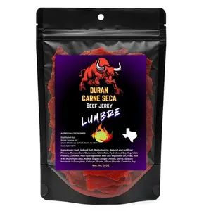 Tizon Lumbre Carne Seca - Spicy Fuego Beef Jerky Snack, Premium Mexican-Style Dried Beef, 2oz Resealable Pouch, No Added Hormones, USA Made