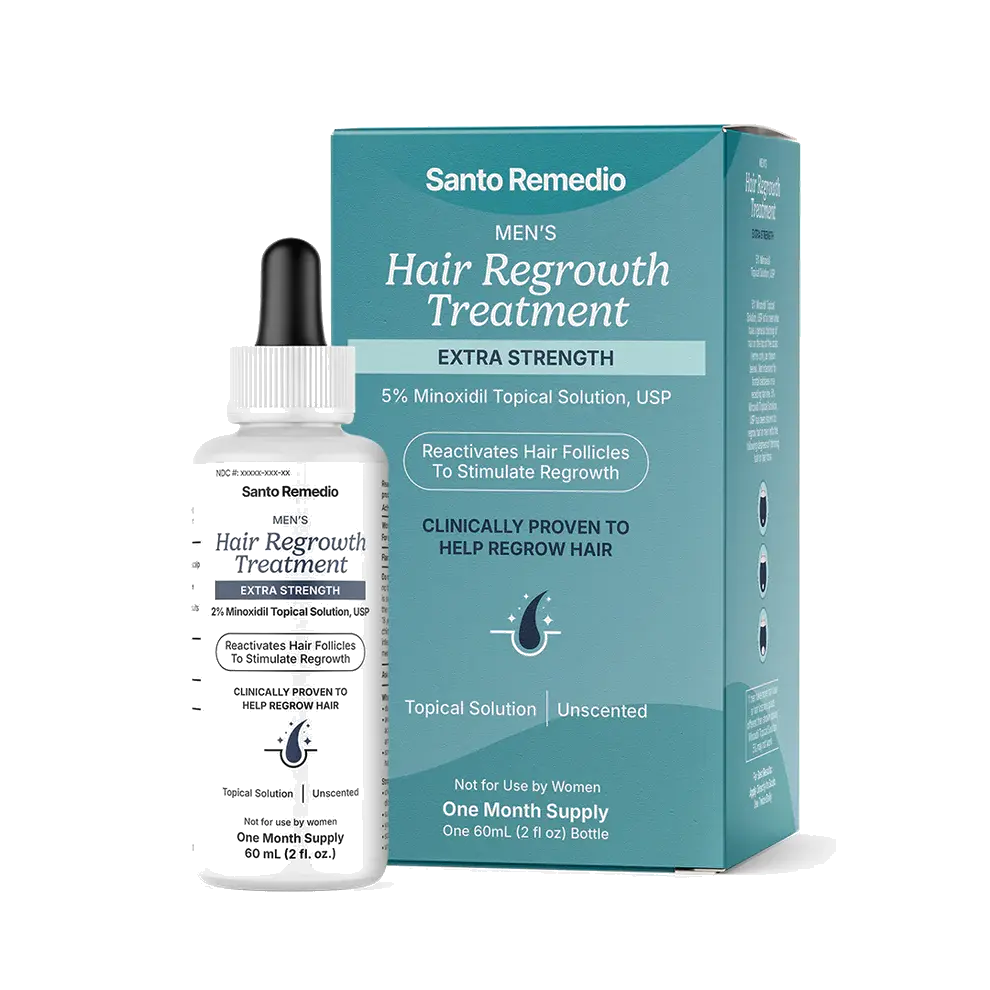 Santo Remedio Men’s Hair Regrowth Treatment, Helps Stimulate Hair Growth and Reduce Hair Loss, Contains 5% Minoxidil, Clinically Proven Ingredient, Fragrance Free