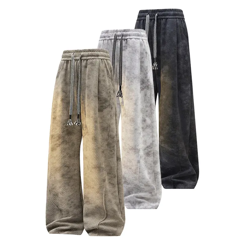 Men's Tie Dye Knit Joggers, Loose-Fit Casual Streetwear Trousers with an Elastic Drawstring Waist, Soft & Comfortable, Jogger, Athleisure Style Pants, Clothes, Polyester, Street Wear, Elastic Waist