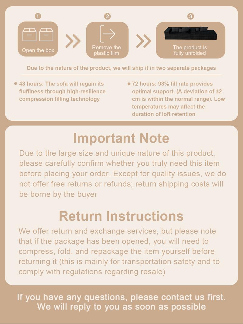 Compressed Sofa - versatile, frameless sofa bed and recliner with a multi-functional design, featuring built-in high-density support foam.  Suitable for bedrooms and living rooms, this sofa chair requires no assembly (includes 2 throw pillows).