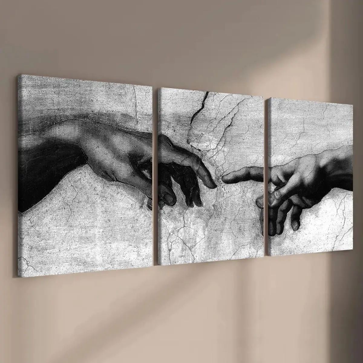Wooden Framed Canvas Painting, 3 Counts/set Hand Pattern Wall Art, Decorative Wall Art, Room Wall Art, Modern Art Wall Decoration, Home Decoration Canvas Prints Poster, Solid Wooden Frame, Artistic, Universal Aesthetic