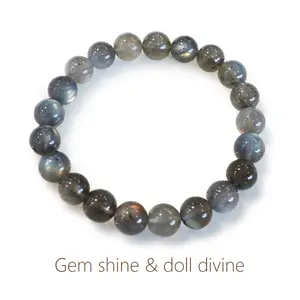 High Grade Grey Moonstone Bracelet | Labradorite Glow，Premium Grey Moonstone Labradorite Bracelet - Intuition & Calm